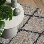 vidaXL Tapis shaggy à poils longs moderne beige et anthracite Ø 160 cm
