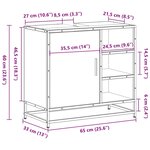 vidaXL Armoire de lavabo de salle de bain sonoma gris 65x33x60 cm