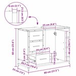 vidaXL Meuble de Lavabo de Salle de Bain Bois ancien 80 x 33 x 60 cm