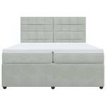 vidaXL Sommier à lattes de lit et matelas Gris clair 200x200cm Velours