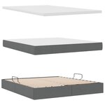 vidaXL Lit de rangement LED avec matelas Gris foncé 180 x 200 cm Tissu