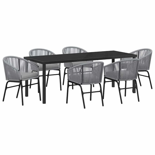 vidaXL Ensemble de salle à manger pour jardin 7 pc Anthracite