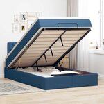 vidaXL Cadre de lit ottoman avec matelas bleu 120x190 cm tissu