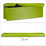 Tabouret pliant synthétique pouf de rangement pliant pliable 114 cm vert 13_0002807_2