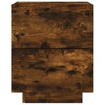 vidaXL Armoires de chevet et lumières LED 2 Pièces chêne fumé