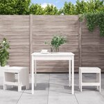vidaXL Ensemble de bistrot de jardin 3 Pièces blanc bois de pin massif