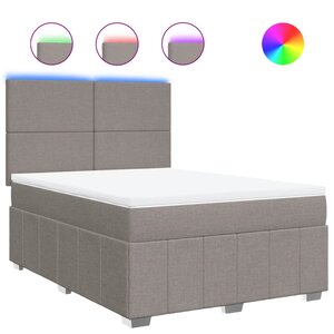 vidaXL Sommier à lattes de lit avec matelas Taupe 140x190 cm Tissu
