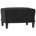 vidaXL Canapé à 3 places avec repose-pieds Noir 180 cm Velours
