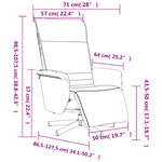 vidaXL Fauteuil inclinable avec repose-pieds gris similicuir