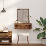 vidaXL Table de Maquillage Murale Bois Vieilli 60x40x70 cm