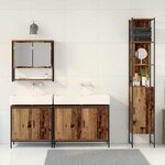 vidaXL Ensemble de mobilier de salle de bain avec étagère 4 Pièces Marron
