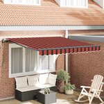 vidaXL Auvent Rétractable Rouge et Noir 350 x 250 cm