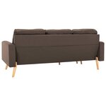 vidaXL Canapé à 3 places avec repose-pied Marron Tissu