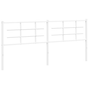 vidaXL Tête de lit métal blanc 200 cm