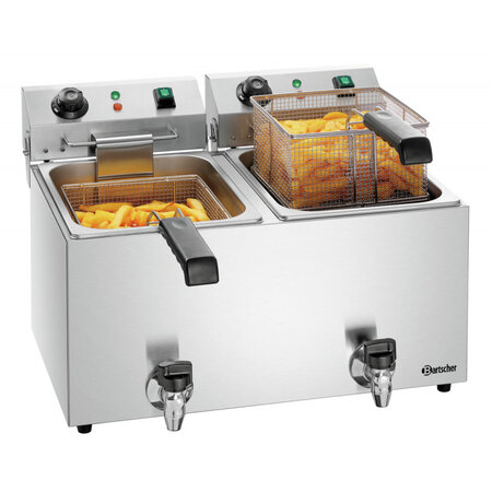 Friteuse snack iv plus - 2 x 5 5 litres - bartscher -  - acier inoxydable 575x530x385mm