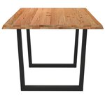 vidaXL Table à manger avec bord naturel 180x100x74cm bois massif chêne