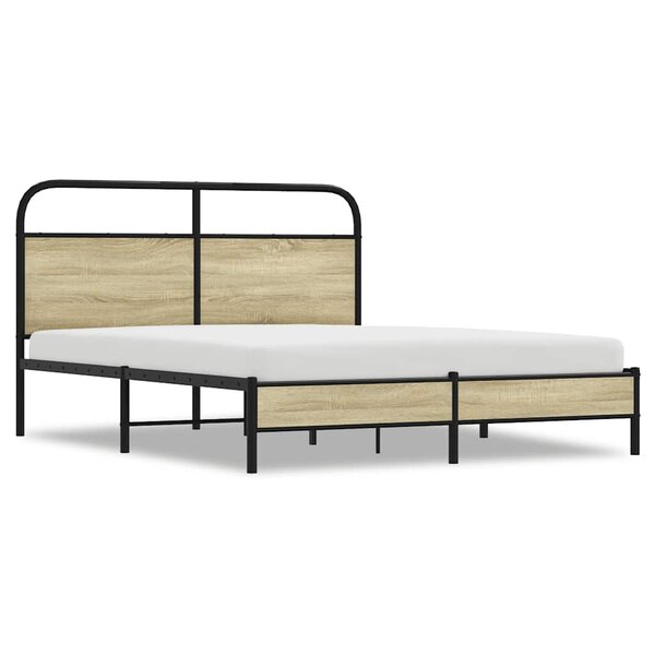 vidaXL Cadre de lit sans matelas 150x200 cm chêne sonoma
