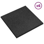 vidaXL Dalles de Protection Anti-Chute 6 Pièces Noir 50 x 50 cm
