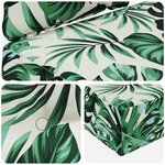 vidaXL Coussin de canapé d'extérieur 3 Pièces Motif feuille Polyester