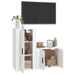 vidaXL Ensemble de meubles TV 2 Pièces Blanc Bois d'ingénierie