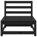 vidaXL Salon de jardin 2 Pièces avec coussins Noir Bois de pin massif