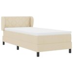 vidaXL Lit à ressorts avec matelas Crème 90 x 200 cm tissu