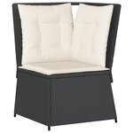 vidaXL Salon de jardin 5 Pièces avec coussins Noir Résine tressée