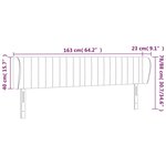 vidaXL Tête de lit avec oreilles Gris foncé 163x23x78/88 cm Tissu