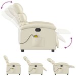 vidaXL Fauteuil inclinable de massage Crème Similicuir