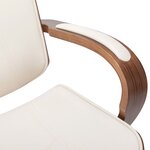 vidaXL Chaise de bureau avec appuie-tête Crème Similicuir et bois