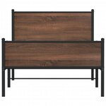 vidaXL Cadre de lit en métal sans matelas chêne marron 107x203 cm