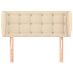vidaXL Tête de lit avec oreilles Crème 93x23x78/88 cm Tissu
