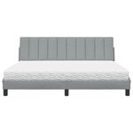 vidaXL Lit avec matelas gris clair 180x200 cm tissu