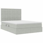 vidaXL Lit avec rangement et LED Gris clair 140 x 190 cm Velours