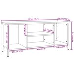 vidaXL Meuble TV chêne fumé 102x35x45 cm bois d'ingénierie