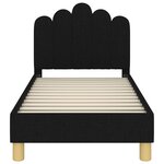 vidaXL Cadre de lit pour tout-petit avec tête de lit Noir 70 x 140 cm