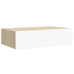 vidaXL Étagère murale à tiroirs en chêne et blanc 40 x 23 5 x 10 cm MDF