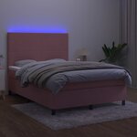 vidaXL Sommier à lattes de lit et matelas LED Rose 140x190 cm Velours