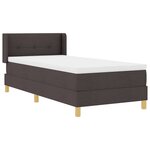 vidaXL Lit à ressorts avec matelas Marron foncé 190 x 90 cm Polyester
