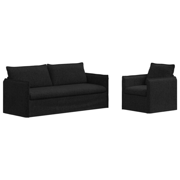vidaXL Ensemble de Canapés 2 pc Noir Tissu