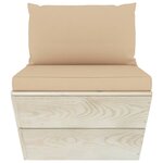 vidaXL Salon de jardin palette 5 Pièces avec coussins bois d'épicéa