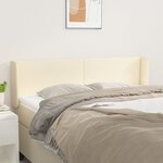vidaXL Tête de lit avec oreilles Crème 147x16x78/88 cm Similicuir
