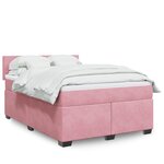 vidaXL Sommier à lattes de lit et matelas rose foncé 140x200cm velours