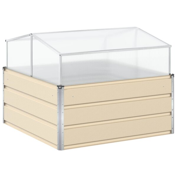 vidaXL Jardinière Ivoire 100 x 100 x 77 cm Acier galvanisé