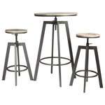 Ensemble table mange debout avec 2 tabourets aria