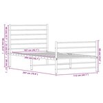 vidaXL Cadre de lit métal sans matelas avec pied de lit noir 107x203cm
