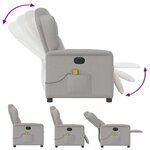 vidaXL Fauteuil de massage inclinable électrique gris nuage tissu