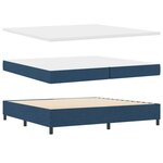 vidaXL Lit à ressorts avec matelas Bleu 200 x 200 cm tissu