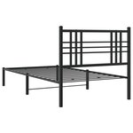 vidaXL Cadre de lit métal sans matelas avec tête de lit noir 100x190cm