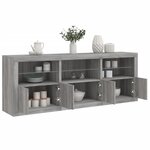 vidaXL Buffet avec lumières LED sonoma gris 181 5x37x67 cm